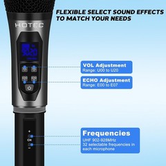 UHF Dual Wireless Microphones, Cordless Dynamic Handheld Mics with Echo & Vol…