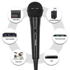 Wired Cardioid Dynamic Vocal Microphone with 13ft Cable and On/Off Switch