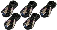 5 Pack 15Ft XLR 3-Pin Female to 1/4″ Mono Plug Mic Microphone Audio Cable 15 Ft