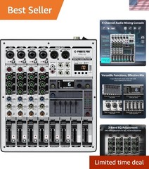 Professional Audio Mixer, Sound Console w/USB Audio Interface, 4-Channel Soun…