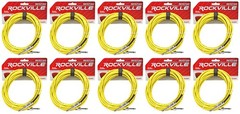 10 Rockville RCGT20Y 20′ 1/4″ TS to 1/4“ TS Guitar/Instrument Cable