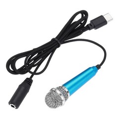 Mini Microphone Tiny Mic Phone Type C Small Record Voice Blue 1 Pcs