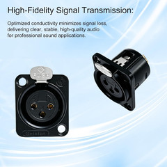 XLR 3Pin Female & Male Metal Panel Mount Chassis Connector Nickel plated housing