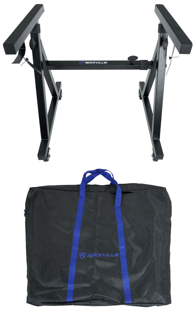 Rockville Z40W Z-Style Keyboard Stand+Wheels+Bag Fits Yamaha CP300