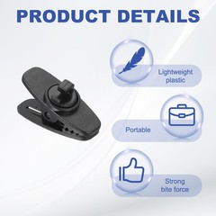 20PCS Clips for Earphone Wire (1.2×0.5×0.6Inch) – Earphone Clamp Black