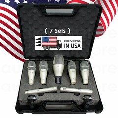 KIT7 Professional Wired Microphone Mic Kit for 7 Pieces Drum Set w/ Mounting Kit