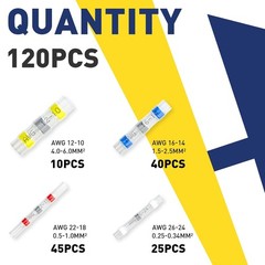 haisstronica 120PCS Solder Seal Wire Connectors, Marine White,Red,Blue,Yellow