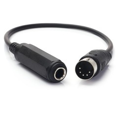 6.35mm Female 1/4″ TRS to DIN 5 Pin MIDI Cable Adapter for Speaker, Amplifier…