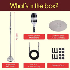 Pyle PDMICR70SL Wired Retro Style Detachable Unidirectional Microphone