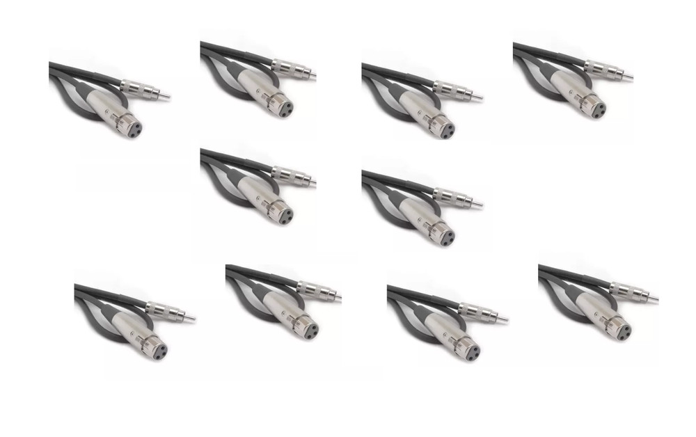 10x Hosa XRF-303 3FT 3-Pin XLR Female /RCA Male Cable Audio SPEAKER Mixer Stereo