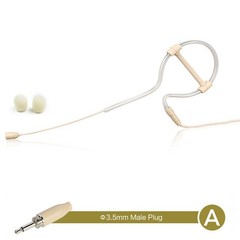 Beige Single Earhook Headset Mic Headworn Microphone 3.5mm 3 Pin 4 Pin XLR New