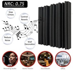 Acoustic Studio Absorption Foam Panel, 6 Pack 2″x12″x12″ Sound Proof Wall Panels