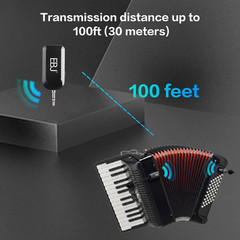 2.4G Instrument Microphone Receiver with Detachable Suction Cup for Guitar Violi