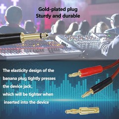 1/4 TS to Banana Plug Speaker Cable,6.35mm TS to Banana Plug Speaker Audio Cable