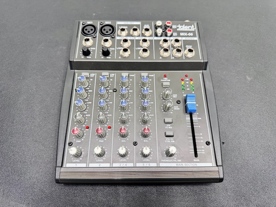 Talent 6-Channel Portable Mixer MIX-06, w/ Box & Manual