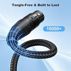 New Bee XLR Cable 6ft [2-Pack], Nylon Braided XLR Male to Female Microphone C…