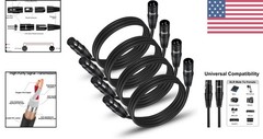 XLR Cables 3 Ft 4-Pack – Noise-Cancelling Microphone & Stage Lighting Solutions
