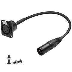 Xlr Fixed Mount Short Cable Adaptor Gold Plated 3pin Xlr Female To Male Panel Mo