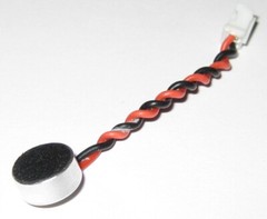 Small Electret Microphone with 1-3/4″ Wires and 2 Pin Plug – 3/8″ Dia. x 3/16″
