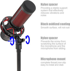 Microphone Mount Adapter for Hyperx Quadcast with 3/8″ or 1/4″ Screw Adapter, Wo