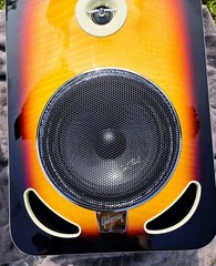 Gibson LP8 Powered Active Monitors Pair wCovers stands Flamed arch 100th Set LP-