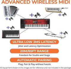 WIDI Master Bluetooth MIDI Adapter | 5-pin DIN, Ultra Low 3ms Latency, No Ba…