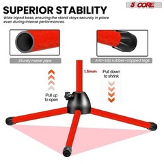 5 Core Microphone Stand Pair Floor Height Adjustable w Telescoping Boom Arm