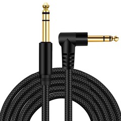 3Ft Gold-Plated TRS Instrument Cable – Right Angle for Electric Guitar & More