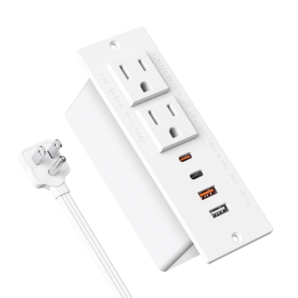 Recessed Power Strip 30W USB C,Furniture Flush Mount Desk Outlet,2 Outlets 4 …