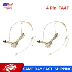 4 Pin TA4F Headset Mic Headworn Microphone Mini XLR For Shure Wireless System