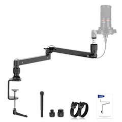 NEEWER Low Profile Mic Arm Desk Stand Mount with Damping, 360° Swivel Articulati