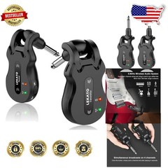 Pro Wireless Guitar Transmitter Receiver 5.8GHz 100ft Range Rechargeable