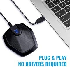 USB Omnidirectional Microphone for Clear Video Conferencing & Recording