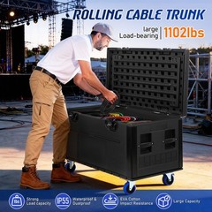 Utility Cable Trunk Case 35 x22 x24in ATA Road Cases Stackable Equipment Storage