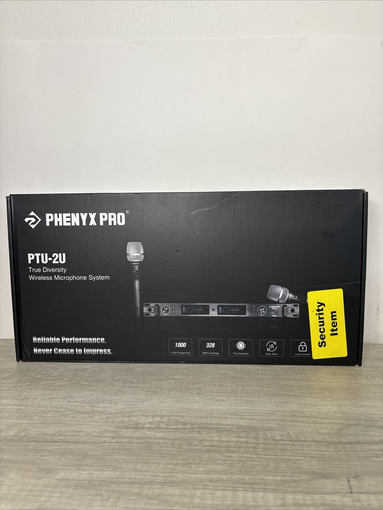 Phenyx Pro PTU-2U Dual Wireless Microphone System – 2x Mics, 4x Antennas
