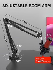 QuadCast 2 Boom Arm, Mic Arm Microphone Arm for HyperX QuadCast 2 with HyperX Qu