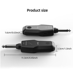 2.4G Wireless Guitar System Transmitter Receiver 48KHz 24-Bit Rechargeable 30M