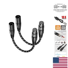 High-Speed Short XLR Cables 2 Pack 6 Inch – Tangle-Free and Noise Resistant