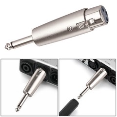 3Pin XLR Female to 1/4″ 6.35mm Mono Male Plug Audio Cable Mic Adapter 4 Pack