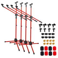5 Core Microphone Stand Floor Height Adjustable w Extending Telescoping Boom Arm