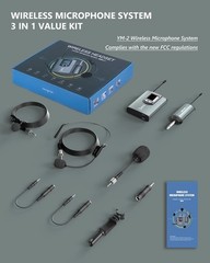 Wireless Microphone System with 3 Mics for Seamless Presentations