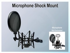 Pro Microphone Shock Mount + Pop Shield Filter Screen – Studio Recording