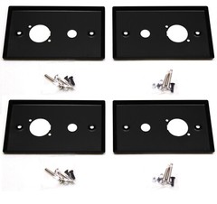 (4) Four Single Gang Blank Wall Plates for XLR & Mono 1/4″ Jack BLACK Steel