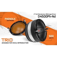 D4 Series 2″ Power Handling 8 Ohm, Exit Neodymium Phenolic Comp Driver (single)