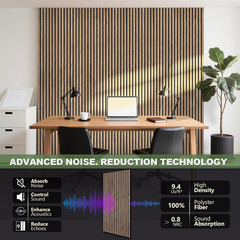 4 Pack Wood Slat Acoustic Wall Panels 23.6×47.2 Walnut Soundproof Kits