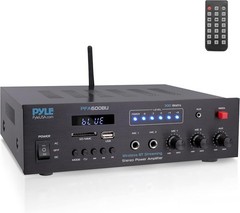 Pyle PFA600BU Wireless Bluetooth Amplifier Compact PA Speaker And Mic Receiver