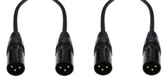 x2 XLR Male to Male Microphone Patch 1-25ft Cable Balanced 3-Pin Mic Extension