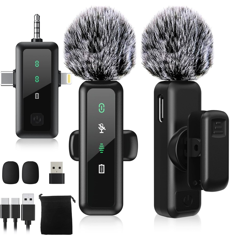 Wireless Lavalier Microphone, Noise Cancelling Lapel Recording Entry-Level 2 …