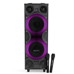 Dolphin Dual 12” X-BASS Party Speaker 120W RMS, WaveSync, LED, 2 Wireless Mics