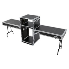 14U PA DJ Rack DJ Cabinet with 2 Table Tops Network Pro Stereo Rack with 4 Wheel